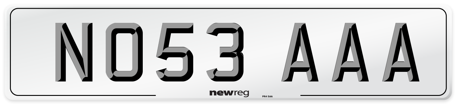 NO53 AAA Number Plate from New Reg